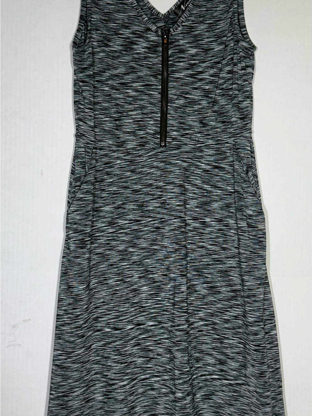 Neesha Sz S Dress With Zipper And Pockets Gray/black/white